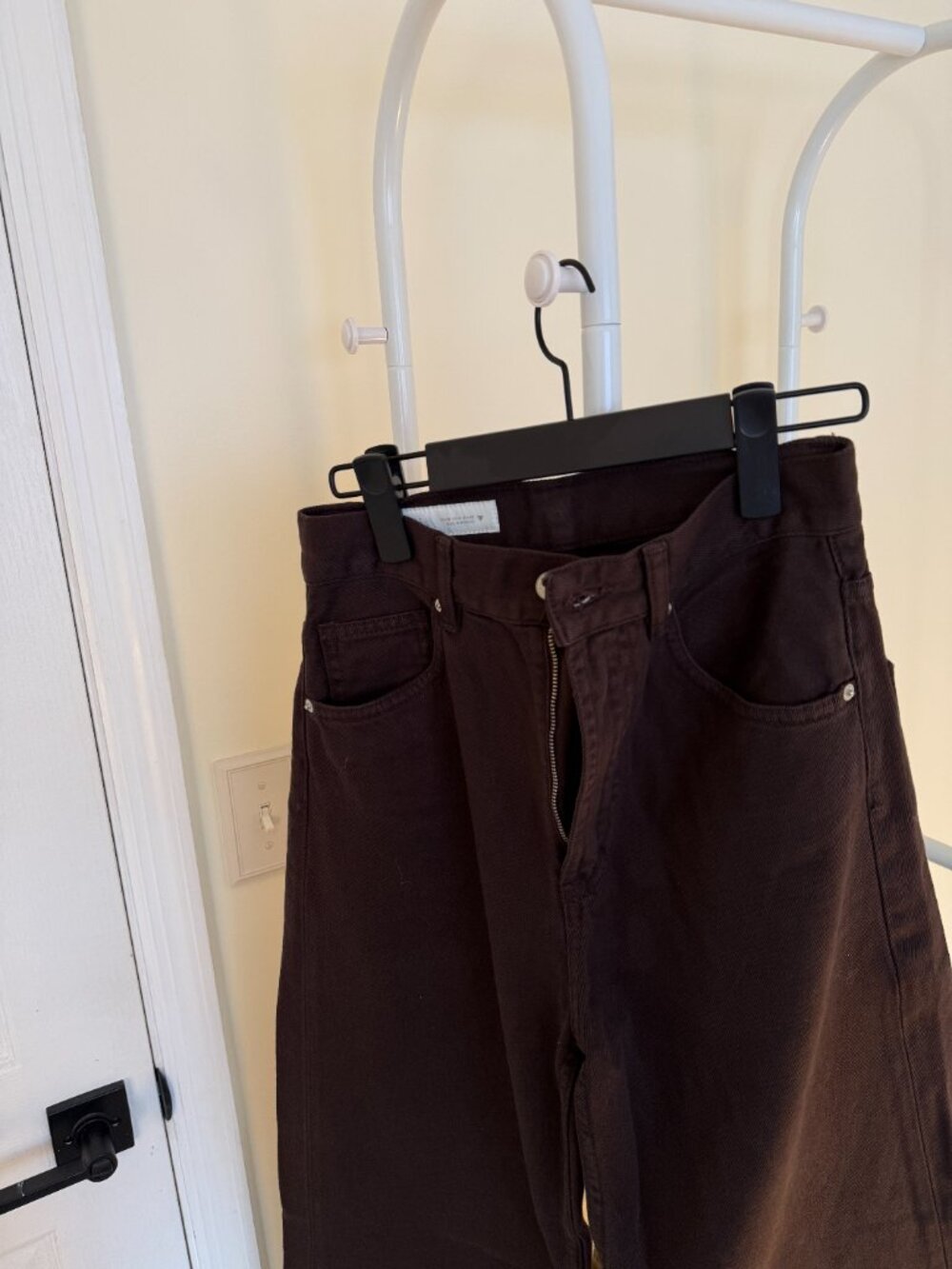 Zara TRF Extra Wide Leg High Waist Jeans in Brown - Picture 6 of 7